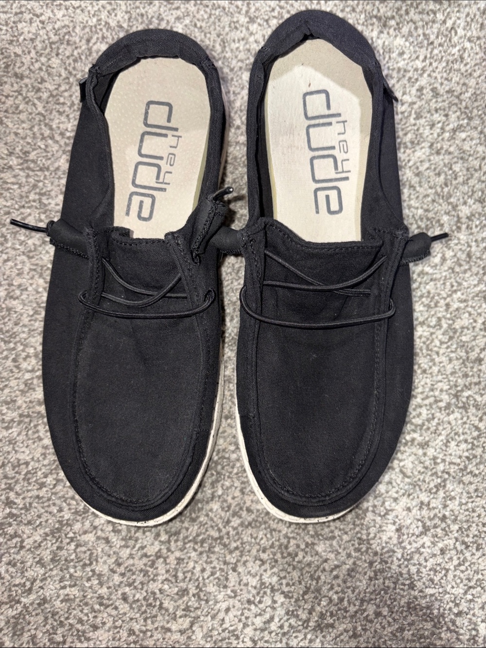 Women’s Hey Dude Wendy L Black Canvas Slip-On Boat Shoes